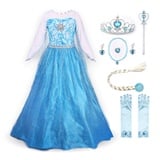 JerrisApparel Prinzessin Kostüm Karneval Verkleidung Party Kleid (100, ELSA mit Zubehör)