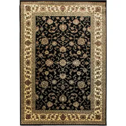 Teppich Orient Kurzflor klassisch Polypropylen Wohnzimmer Schwarz Rechteckig 160x230 | Kadima Design