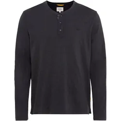 Henleyshirt, mit Logostickerei, Gr. S, asphalt, , 41757858-S