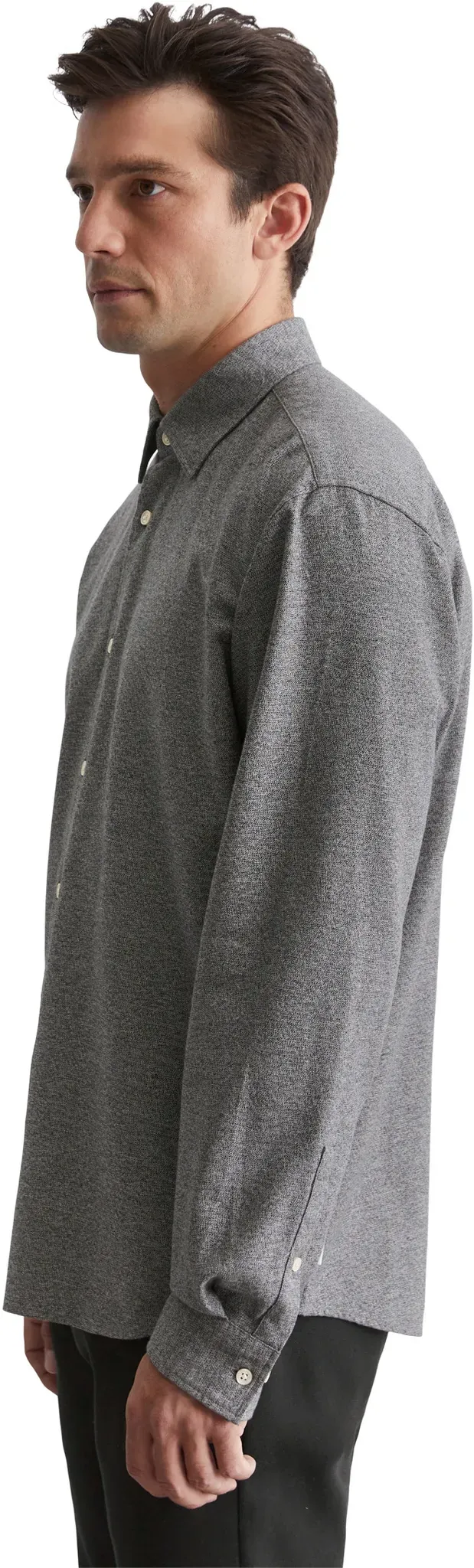 Langarmhemd MARC O'POLO "aus softem Grindle-Baumwollstoff", Herren, Gr. XXL, Normalgrößen, grau, Obermaterial: 100% Baumwolle, unifarben, casual, regular fit normal, Langarm Doppelmanschette, Hemden