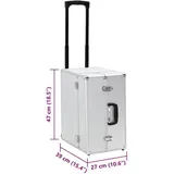 vidaXL Pilotenkoffer 47 x 39 x 27 cm Silbern Aluminium