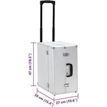 vidaXL Pilotenkoffer 47 x 39 x 27 cm Silbern Aluminium