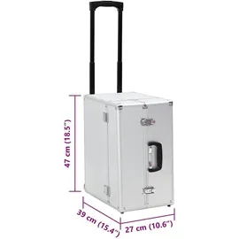 vidaXL Pilotenkoffer 47 x 39 x 27 cm Silbern Aluminium