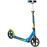 Muuwmi Aluminium Scooter Tretroller 205 mm ABEC 7 GS-Geprüft Höhenverstellbar XL-Deck Grün-Blau-Schwarz