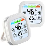 Infactory 2er Pack Digitales Hygrometer und Thermometer mit Trendanzeige