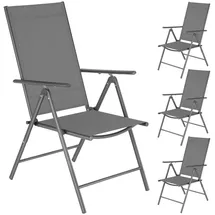 Tectake Marcellino Gartenstuhl 54,5 x 65 x 107,5 cm grau 4 St.