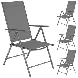 Tectake Marcellino Gartenstuhl 54,5 x 65 x 107,5 cm grau 4 St.