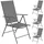 Tectake Marcellino Gartenstuhl 54,5 x 65 x 107,5 cm grau 4 St.