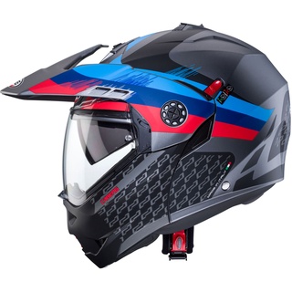 Caberg Tourmax X Sarabe, casque à bascule - Mat Gris/Rouge/Bleu - S