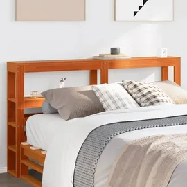 vidaXL Kopfteil mit Ablagen Wachsbraun 160 cm Massivholz Kiefer