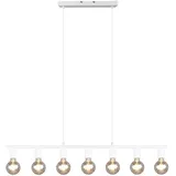 ETC Shop Pendelleuchte 7-flg. E27 110 cm oval weiß matt