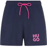 hugo underwear HUGO "Paolo", Herren, Gr. M (50), N-Gr, navy 410, Web, Obermaterial: 100% Polyacryl, Badehosen Badehose, mit Stack-Logo, Tunnelzug