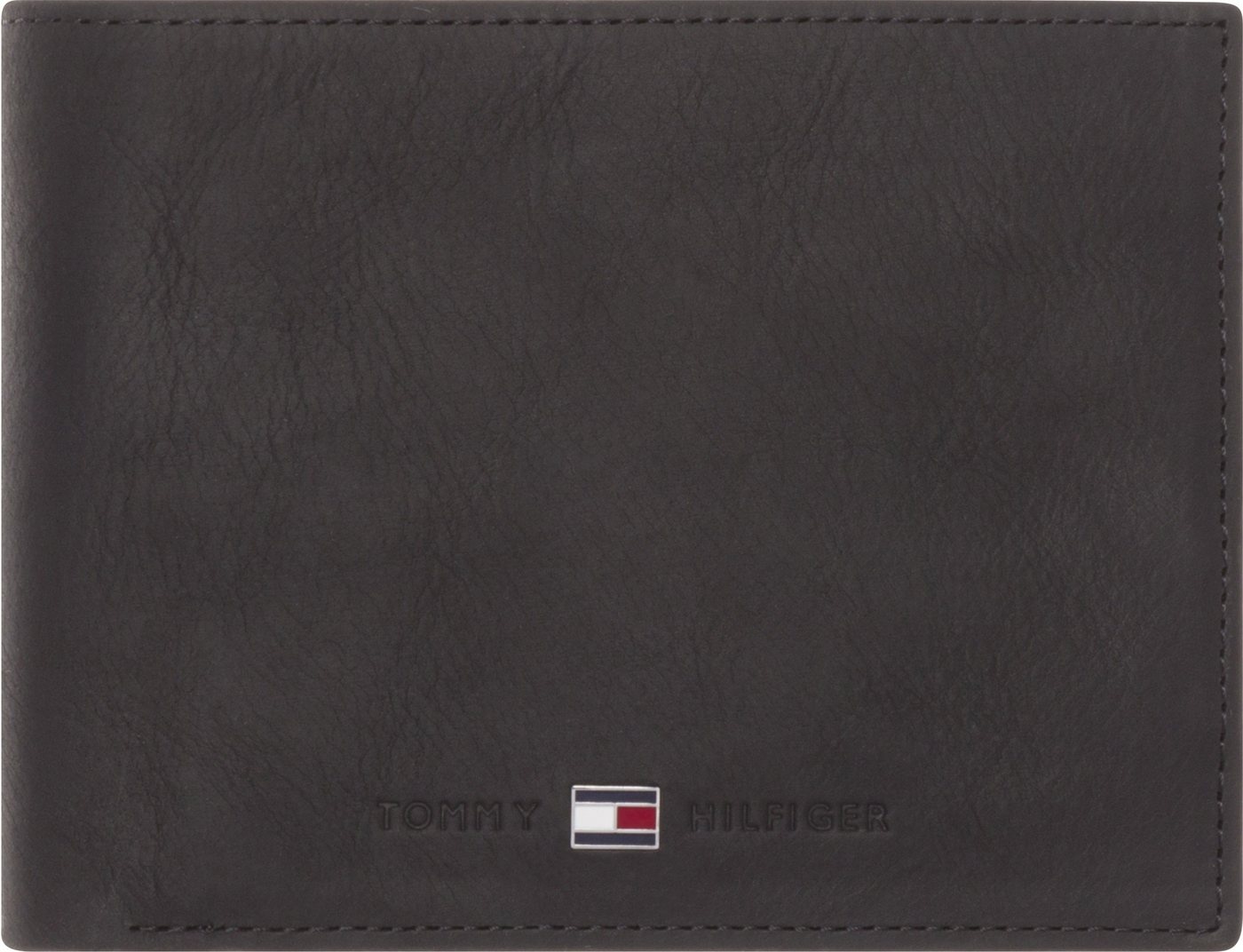Tommy Hilfiger Geldbörse JOHNSON CC AND COIN POCKET, im kleinen Format aus hochwertigem Leder schwarz