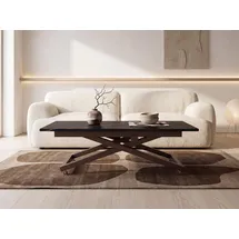 WFL GROUP Axen Schwarz/Braun Marmor 120-160 x 80 x 38-75 cm