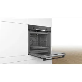 Bosch HERDSET BOSCH Einbau-Backofen Pyrolyse Hydrolyse + Gas-Kochfeld schwarz autark 60 cm