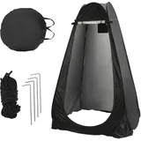 Pop-Up Toilettenzelt – Schwarzes Duschzelt mit UV-Schutz, wasserdichtem Polyester, Fenster & Tragetasche – Ideal für Camping, Strand & Outdoor-Aktivitäten (Schwarz)