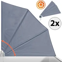 DETEX Balkonfächer 140 x 140 cm grau Polyester 2 St.