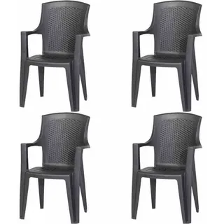 Stapelsessel 62 x 60 x 89 cm anthrazit 4er Set