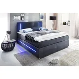 aea Luxus Modern Schlafzimmer Designer Doppelbett Bett 180x200cm Neu Design - Schwarz
