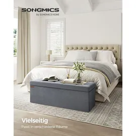 Songmics Sitzhocker Samt 110 x 76 x 110 cm Grau