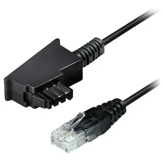 Maxtrack Telefon (analog) Anschlusskabel [1x TAE-F-Stecker - 1x LAN (10/100 MBit/s)] 15 m Schwarz