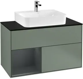 V&B Waschtischunterschrank Finion 100, Pl w m, Rg l md b m Lac, Oli. m Lac