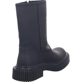 Camper Stiefel Biker-Bootie Schlupfstiefel schwarz Leder - Schwarz