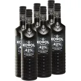 6 x 0,5-l-Flasche Korol Vodka Black Edition Carbon Filtrated 42% Vol