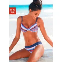 S.Oliver Bügel-Bikini Damen blau-rot-gestreift Gr.42 Cup G