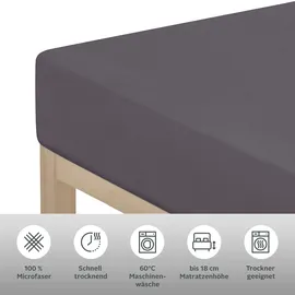 OTTO home Spannbettlaken Paprika Microfaser 200 x 200 cm anthrazit