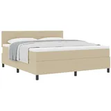 vidaXL Boxspringbett mit Matratze Beige