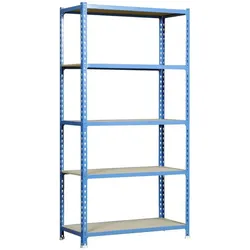 PROREGAL Schwerlastregal Muli | HxBxT 180x90x40cm| Fachlast 150kg | Blau | Lagerregal Kellerregal Werkstattregal Metallregal