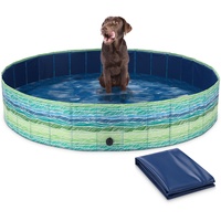 Hundepool Planschbecken faltbar Ø 160 x 30 cm Hunde Pool aus Kunststoff
