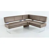K+W Komfort & Wohnen Eckbank K+W KOMFORT & WOHNEN, beige (sand 38), B:199cm H:89cm T:158cm, Sitzbänke, Eckbank, langer Schenkel links oder rechts, mit dekorativen Distanzhalter