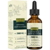 2000mg Liposomale Ashwagandha Tropfen, Hochdosiert Ashwagandha Wurzelextrakt, Original indische Schlafbeere, 7% Withanoliden, 5X Konzentration, Praktischer als Kapseln, 60ml (1er Pack)