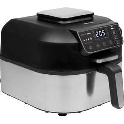 PRINCESS Heißluftfritteuse 182092 Airfryer Grill – 2-in-1 Heißluftfritteuse und Grill, 1760 W schwarz|silberfarben