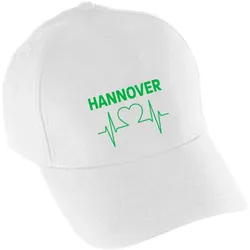 multifanshop Baseballcap - Hannover - Herzschlag - Druck grün - Mütze