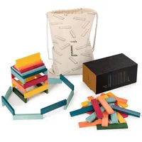 Laleni 90 Holzbausteine 6 Farben - Bauklötze mit Beutel,