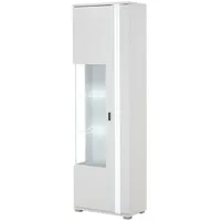 Furn.design Vitrine weiß matt Vitrinenschrank inklusive Frontbeleuchtung 55 x