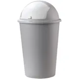 Home4You Abfalleimer 50 Liter, 50 Liter - Ø 40 cm - Weiß - Betongrau - Kunststoff