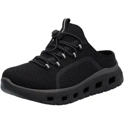 Clog RIEKER SPORT, Damen, Gr. 41, schwarz, Textil, sportlich, Schuhe Clog, Outdoormode, Plateau, Sommerschuh mit MemoSoft-Ausstattung, Topseller