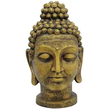 Europalms Buddhakopf, antik-gold, 75cm