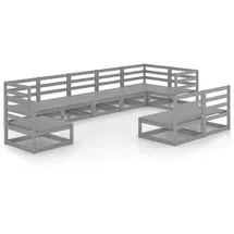 vidaXL Garten-Lounge-Set 9-tlg. grau Kiefer