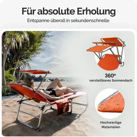 CASARIA Sonnenliege 190 x 60 x 30 cm Orange