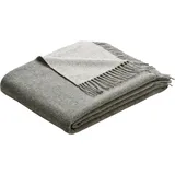 Biederlack Kuscheldecke 130 x 170 cm Wolle Grau