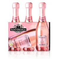 Sant'Orsola Prosecco D.O.C. Rosè Millesimato - trocken - Schaumwein Italien Wein 3 kleine Flaschen (3 x 0.2 l)
