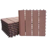 Mendler WPC Bodenfliese Rhone braun 30 x 30 cm 11 St.