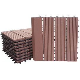 Mendler WPC Bodenfliese Rhone braun 30 x 30 cm 11 St.