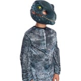 Rubie's 68057 Velociraptor 'Blue' Movable Jaw Child Mask Jurassic World Dinosaurier Kostüm, Mehrfarbig, NS