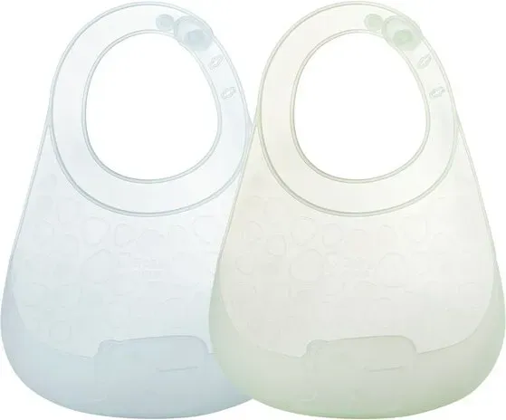 Bc Babycare Superleichte Silikon-Spucktuch, 2 Stück, BPA-frei, Blau + Grün